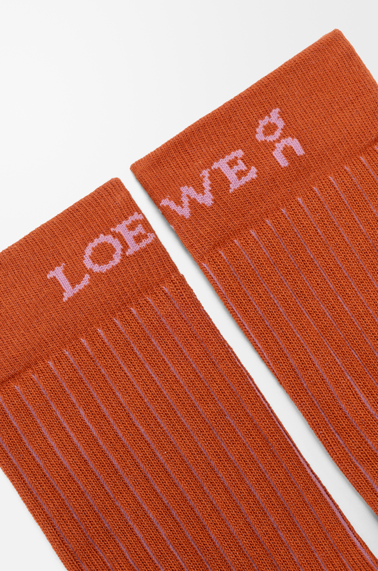 LOEWE Socks in cotton blend Dark Orange