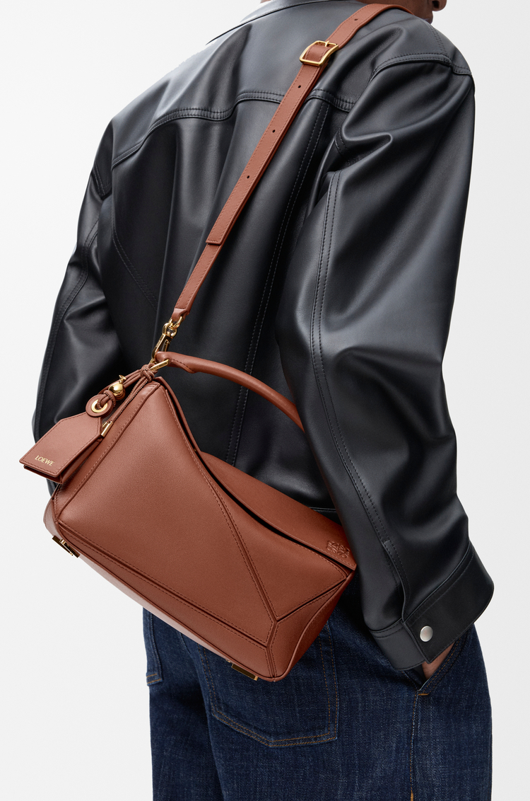 LOEWE Small Featherlight Puzzle bag in nappa lambskin Pecan