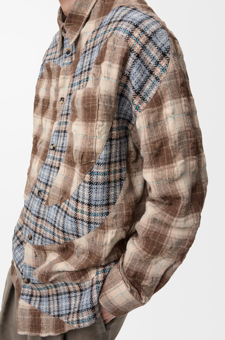 LOEWE Shirt in wool and cotton Brown/Grey