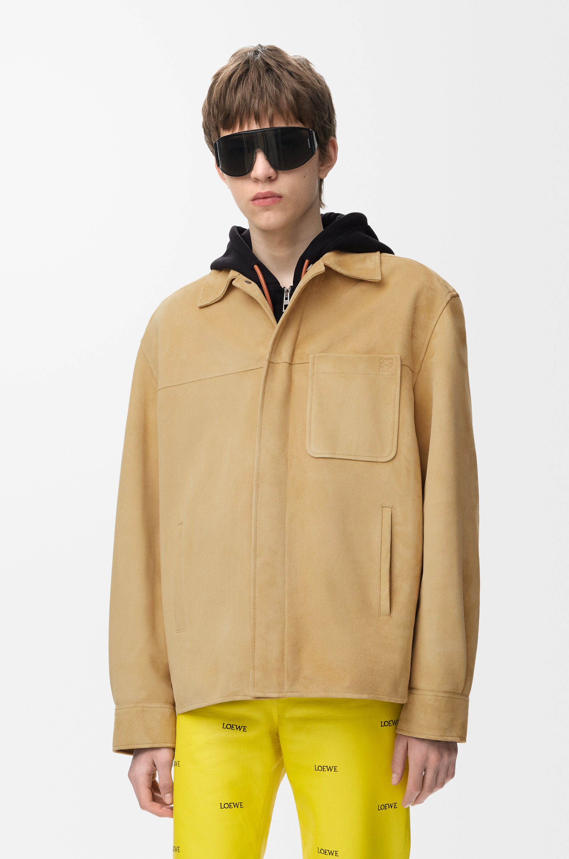 Overshirt in suede lambskin Beige - LOEWE International official