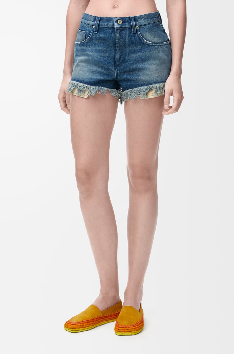 LOEWE Anagram shorts in denim Medium Blue