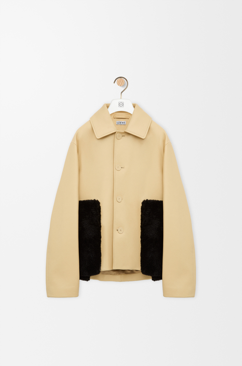 LOEWE Chaqueta en piel napa de cordero Amarillo Claro