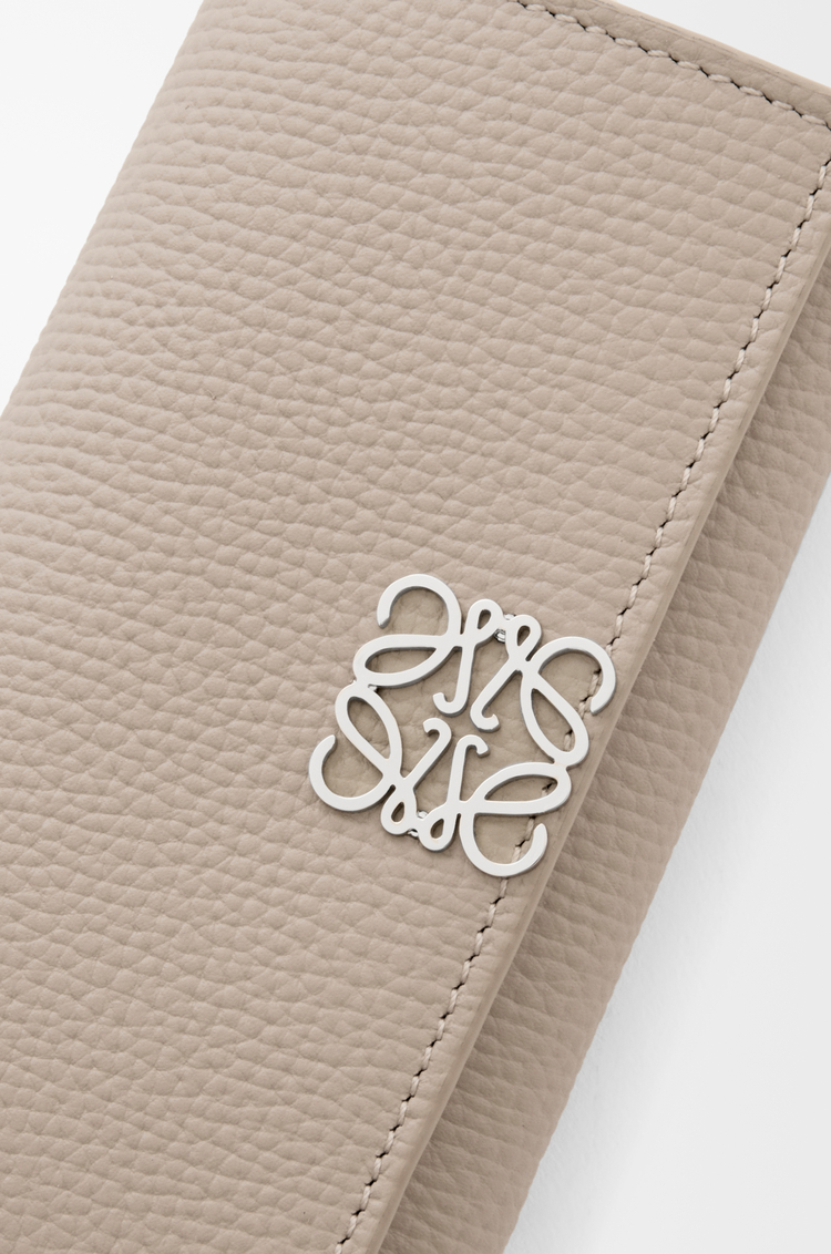 LOEWE Anagram key case in pebble grained calfskin Clay