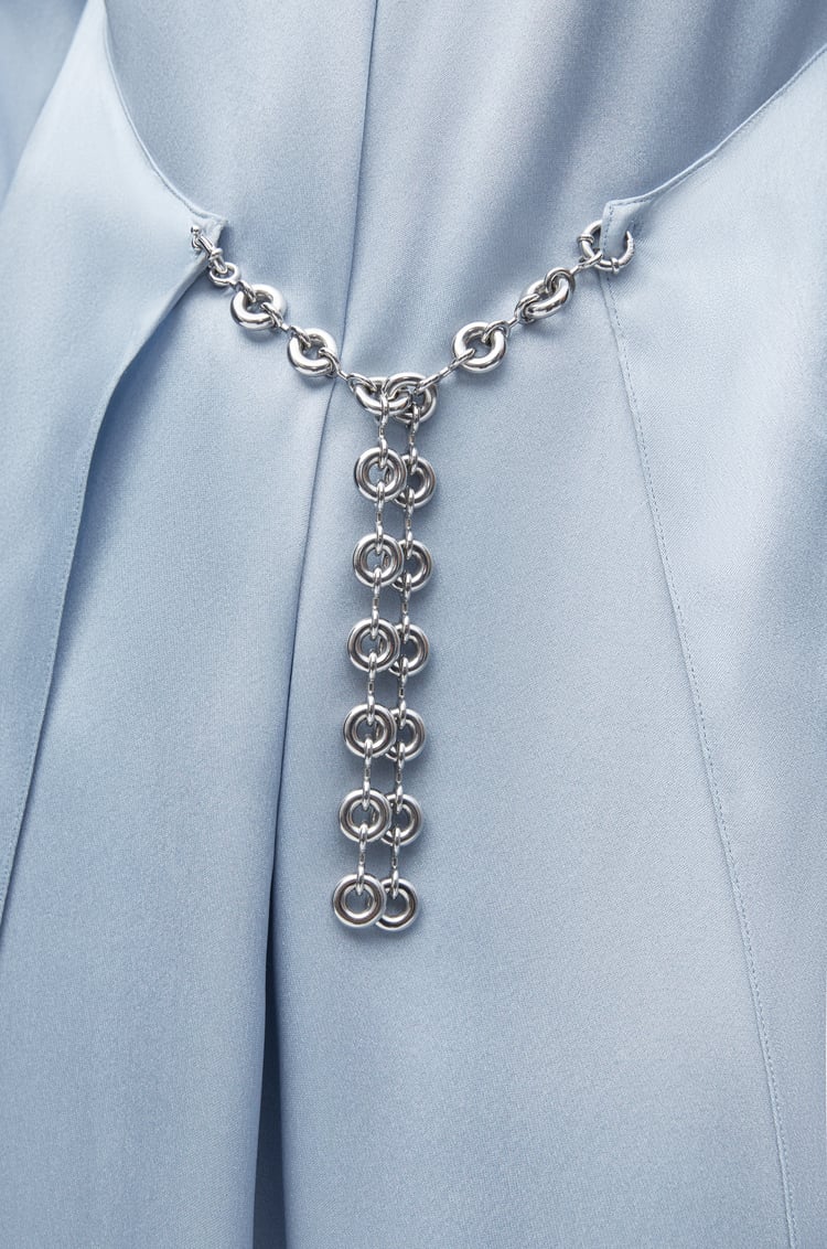 LOEWE Robe en soie à chaîne Bleu Clair