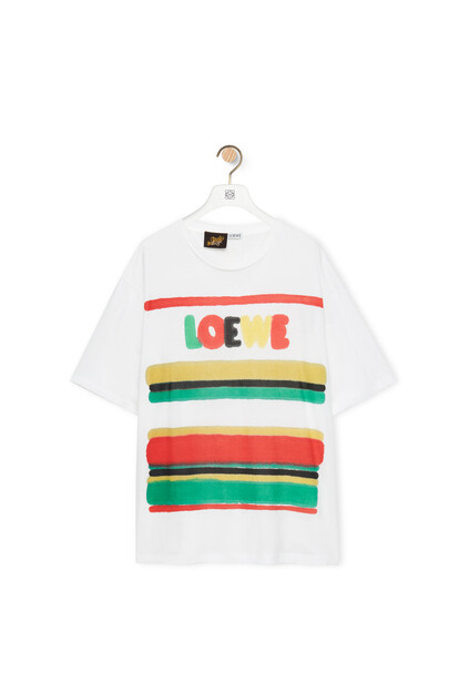 LOEWE LOEWE stripes T-shirt in cotton Green/Red/Yellow plp_rd