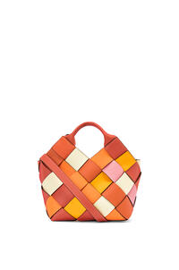 LOEWE Small Surplus Leather Woven basket bag in calfskin Orange/Orange pdp_rd