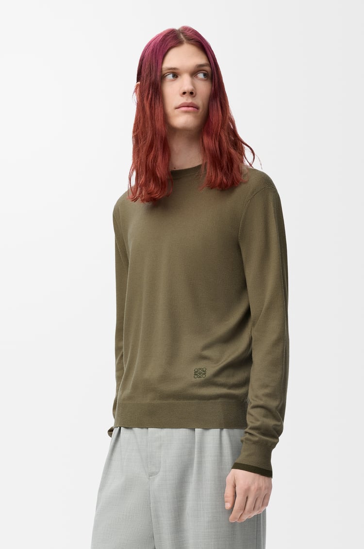 LOEWE Pull en laine Vert/Vert Kaki
