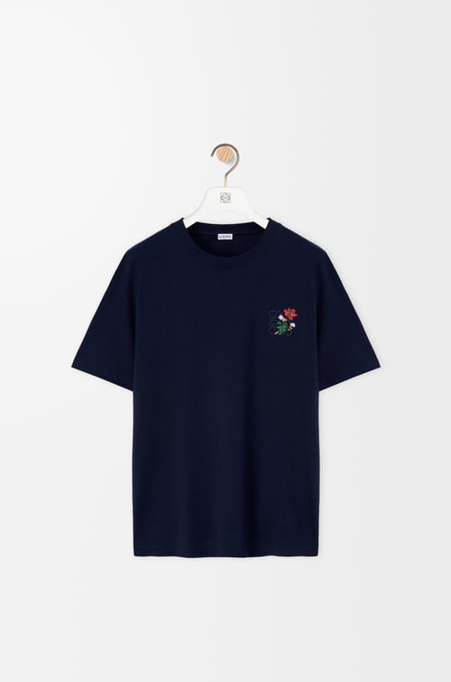 LOEWE Camiseta de corte holgado en algodón Azul Marino Oscuro