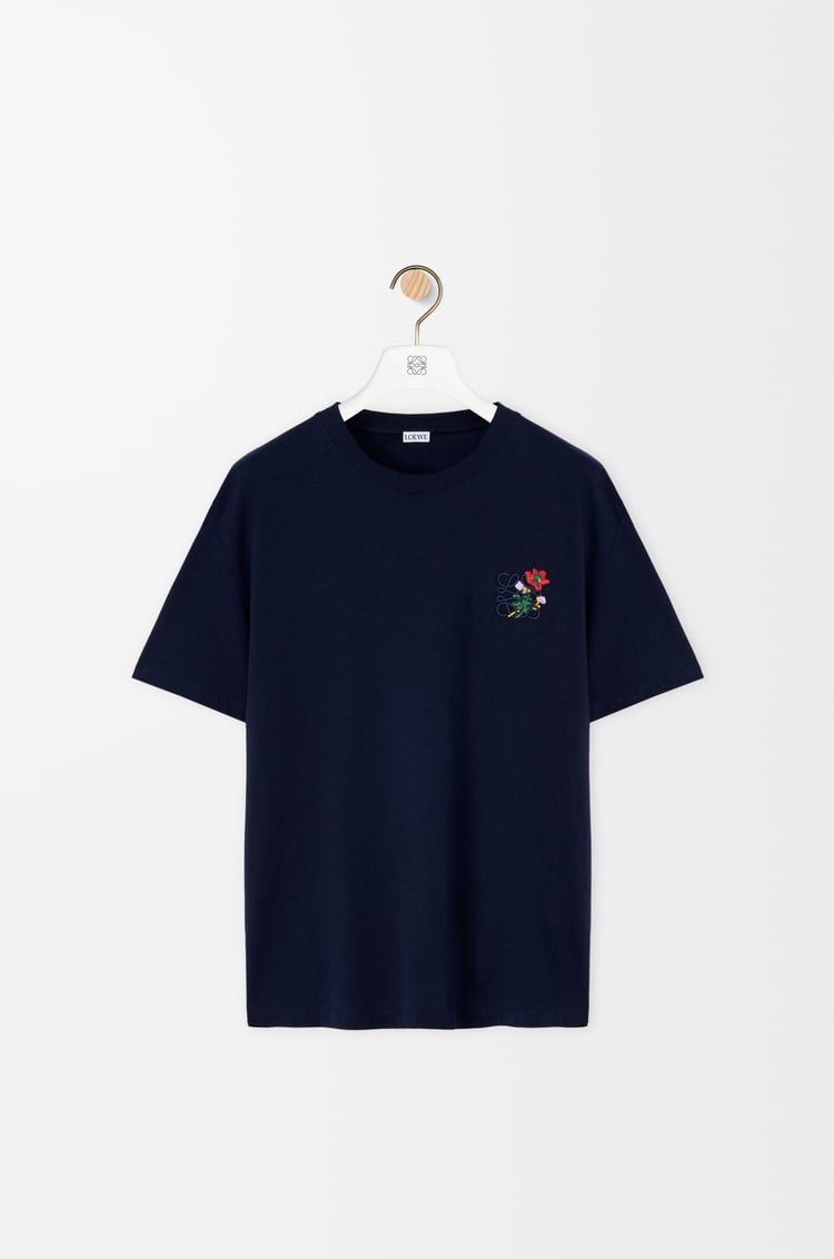 LOEWE Camiseta de corte holgado en algodón Azul Marino Oscuro