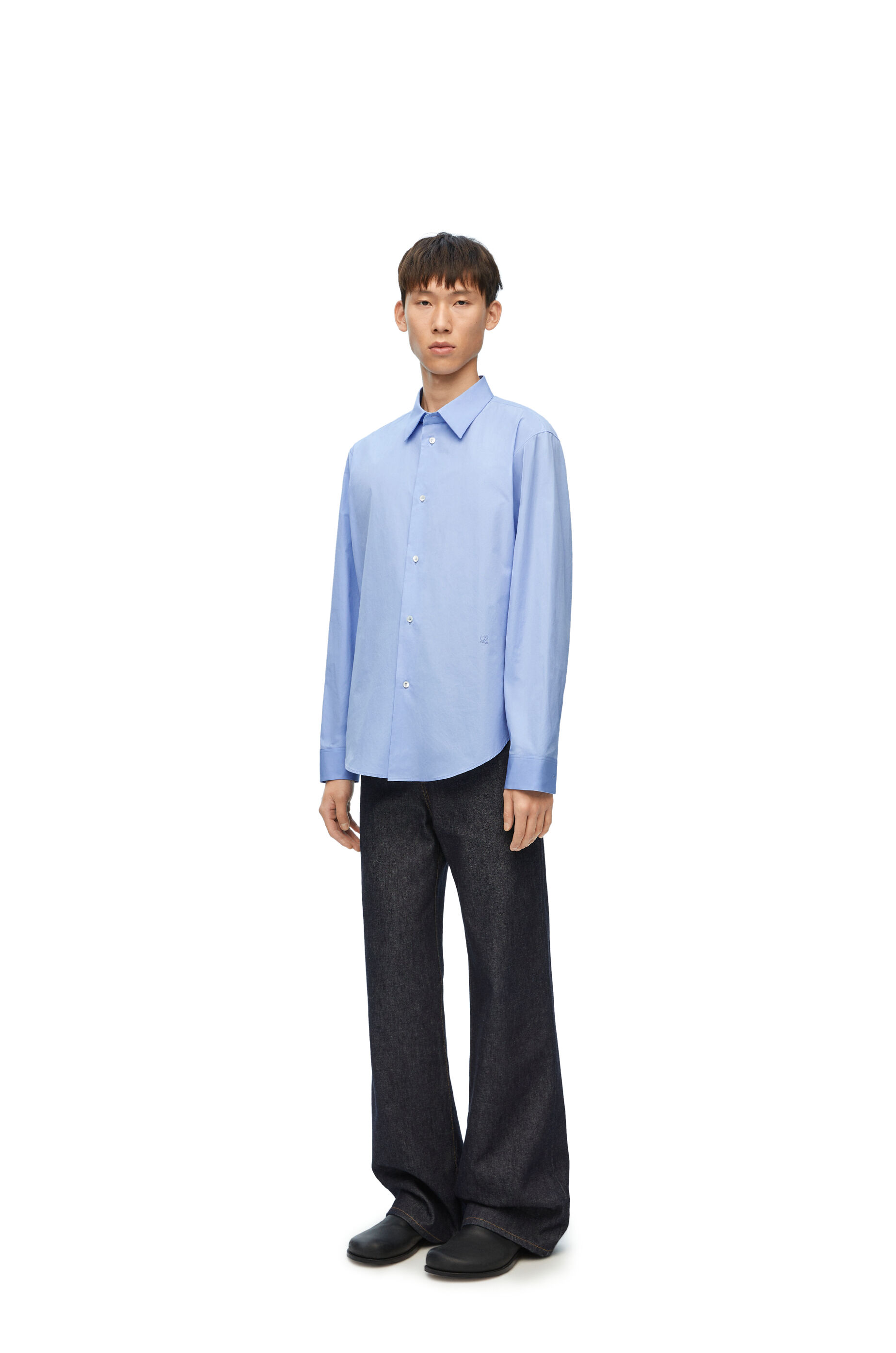 Loewe Men s Shirt in Cotton Blue Casual Shirts