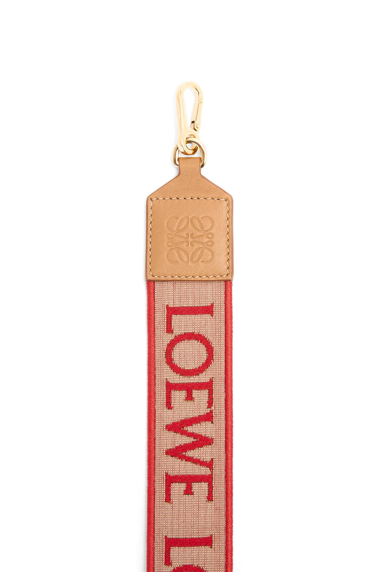 LOEWE Anagram strap in jacquard and calfskin Red/Warm Desert pdp_rd