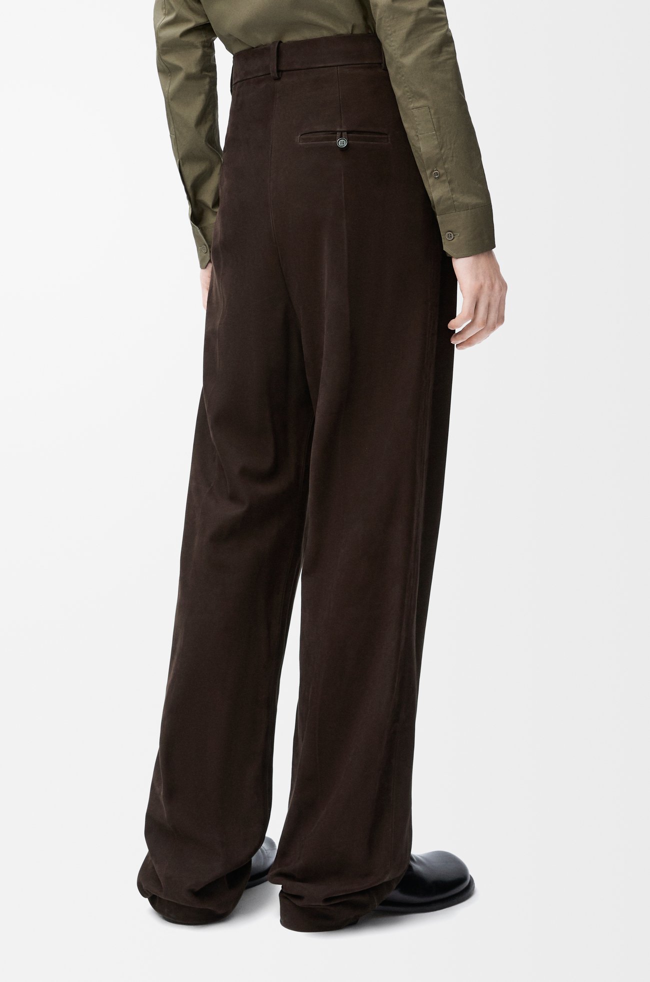 LOEWE Trousers in nubuck Dark Brown