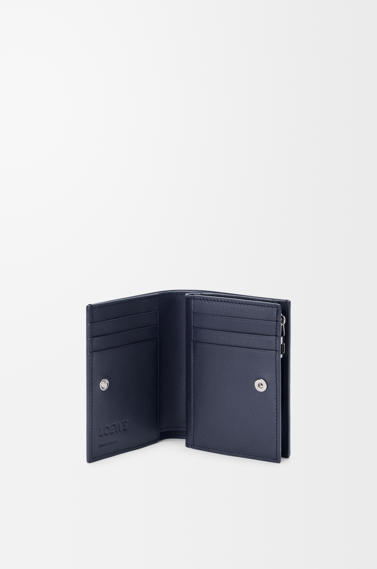 LOEWE Anagram compact wallet in pebble grained calfskin Dunkles Marineblau
