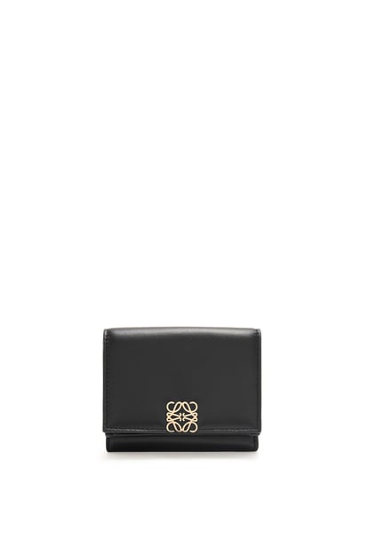 LOEWE Puffer Anagram Trifold-Brieftasche aus glänzendem Nappa-Kalbsleder Schwarz plp_rd