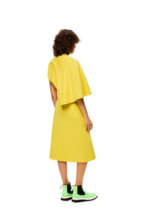 LOEWE Vestido asimétrico en mezcla de algodón Amarillo plp_rd
