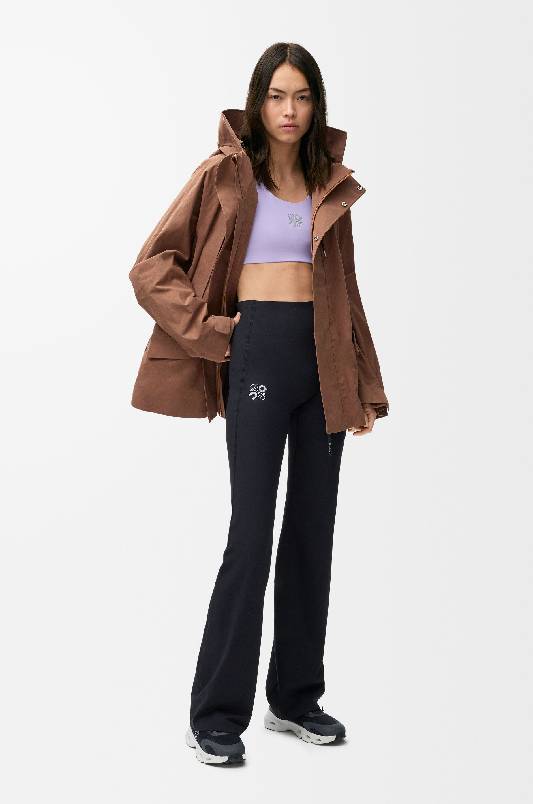 ショート パーカー（テクニカルコットン） ブラウン - LOEWE