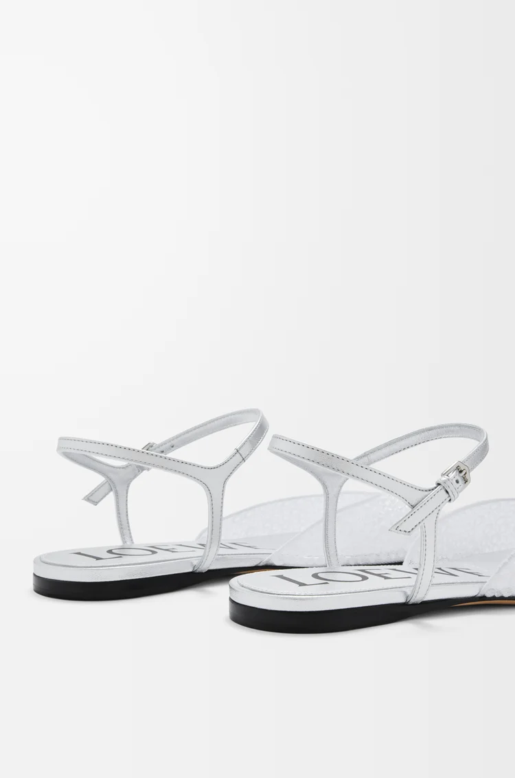 LOEWE Toy ankle strap ballerina in embellished mesh Transparent
