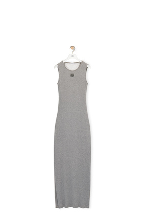 LOEWE Anagram tank dress in cotton Grey Melange