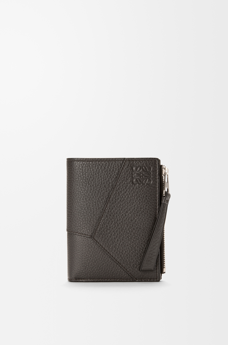 LOEWE Cartera compacta Puzzle en piel de ternera graneada Gris Oscuro