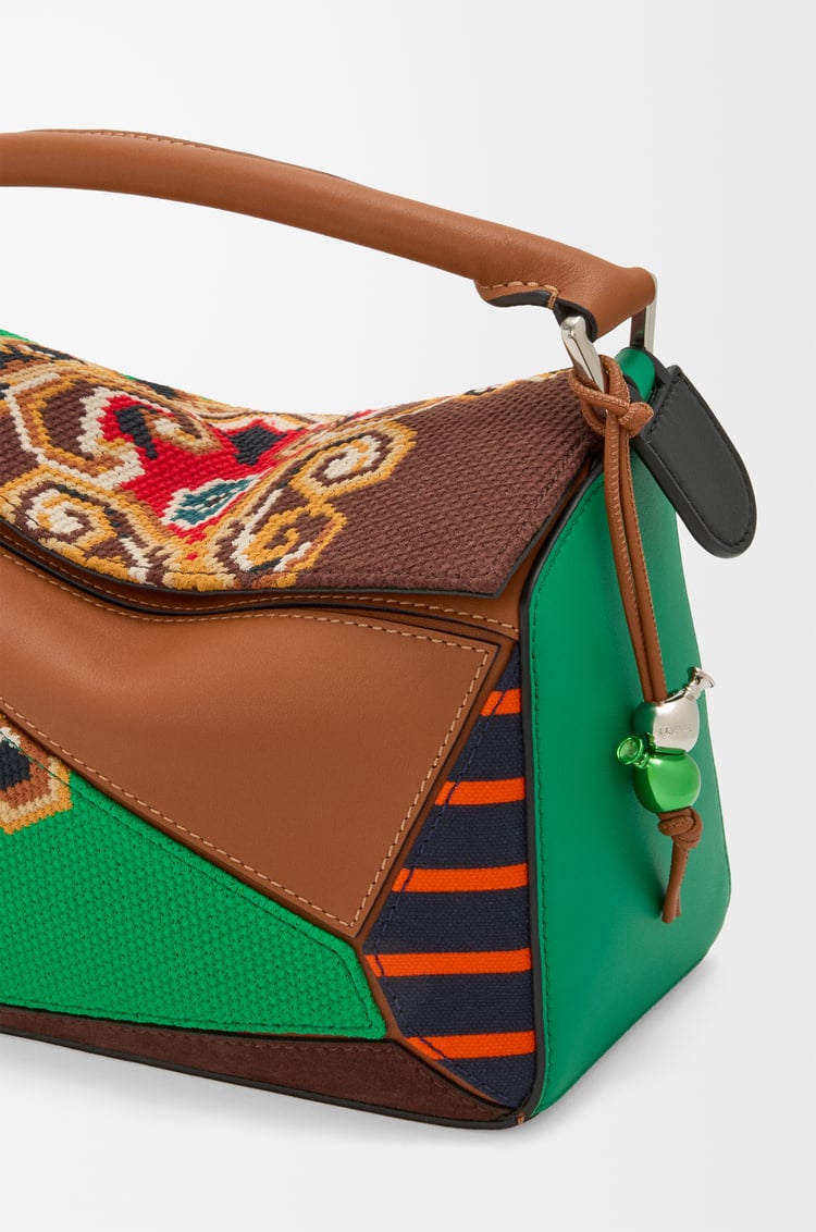 LOEWE パズル10 パッチワーク リエディション バッグ（カーフ/スエード/キャンバス） マルチカラー