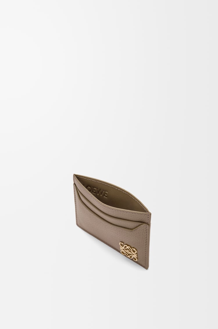 LOEWE Porte-cartes simple Anagram en cuir de veau grainé Taupe