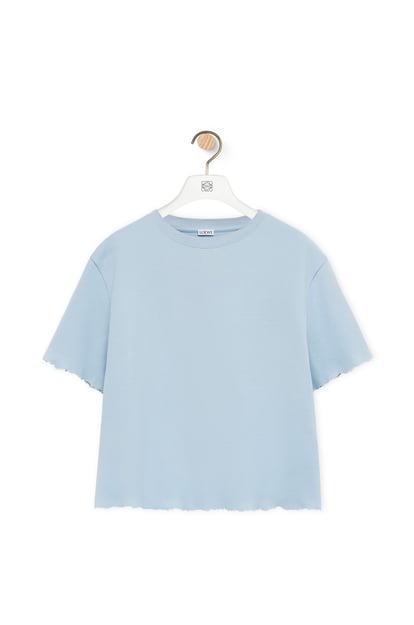 LOEWE Camiseta de corte boxy en mezcla de algodón Azul Palido
