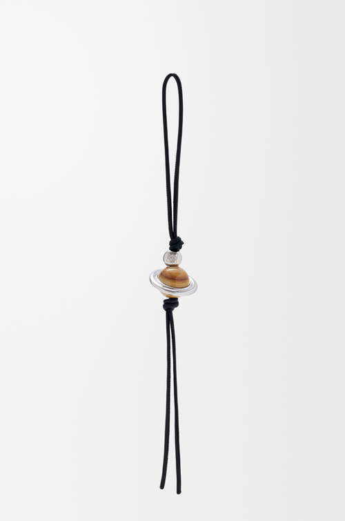LOEWE Planet charm in brass and calfskin Black/Multicolor