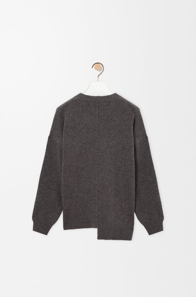 LOEWE Asymmetric sweater in wool Grey Melange