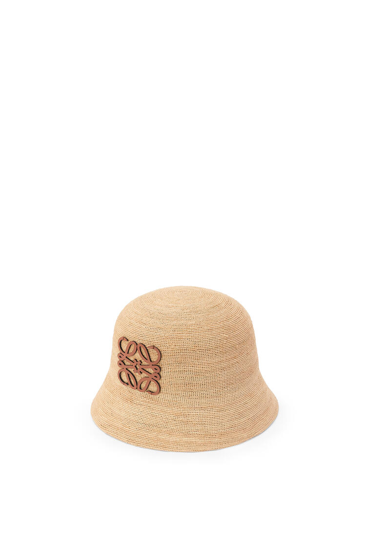LOEWE Bucket hat in raffia and calfskin Natural pdp_rd