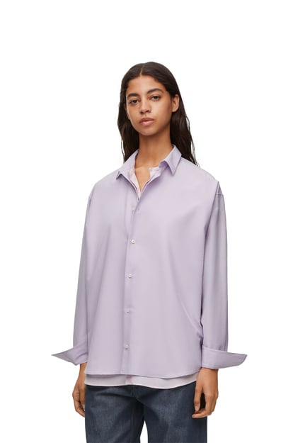 LOEWE Camisa de doble capa en algodón y seda Lila Pastel/Rosa plp_rd