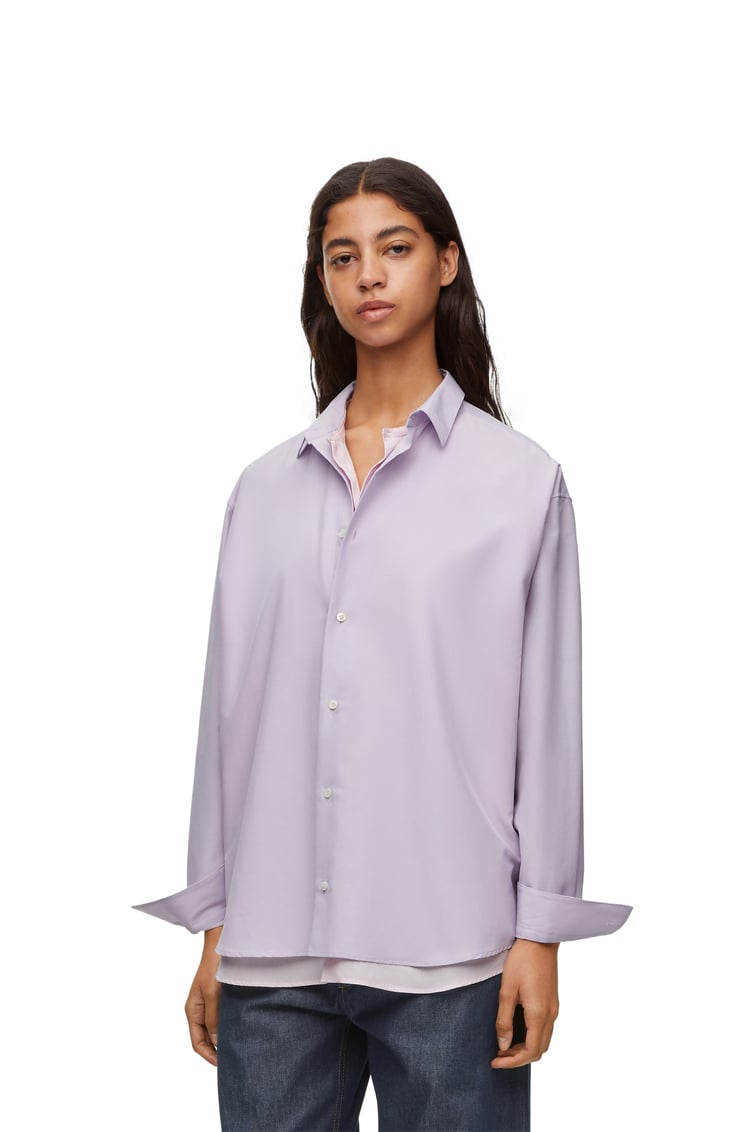 LOEWE Double layer shirt in cotton and silk Baby Lilac/Pink