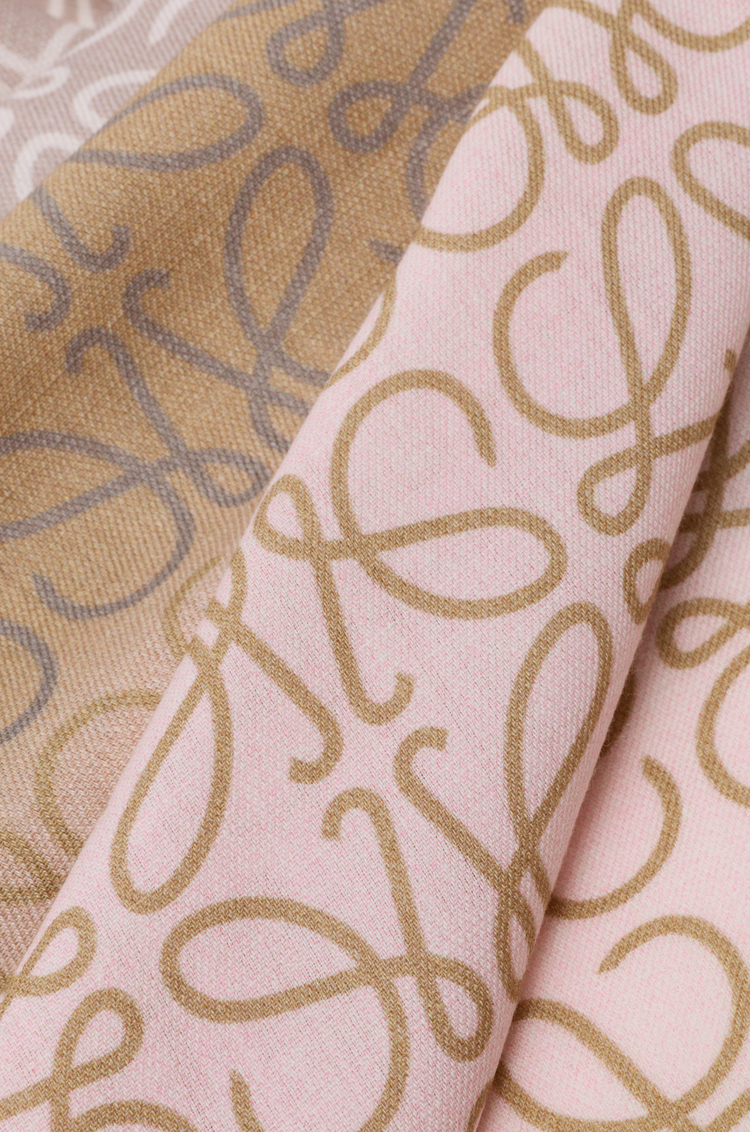 LOEWE Sciarpa in misto lana, seta e cashmere Light Pink/Beige