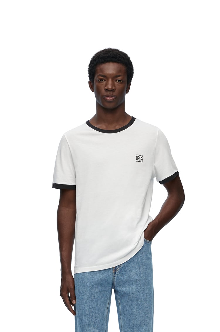 LOEWE Camiseta de corte ajustado en algodón Blanco/Negro