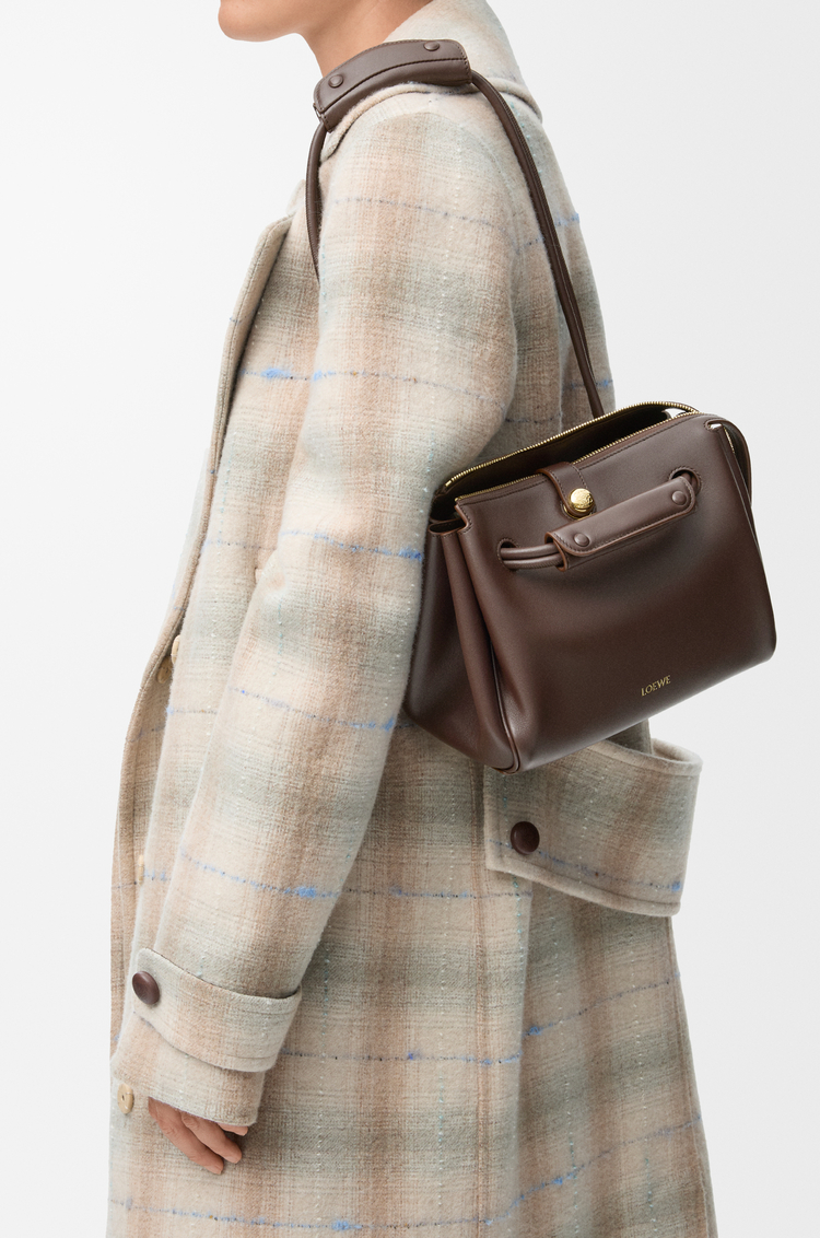 LOEWE Small Madrid bag in supple calfskin Dark Chestnut