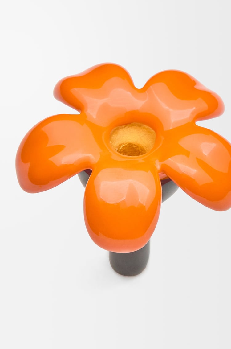 LOEWE Flower Seat pendant in sterling silver Gold/Orange