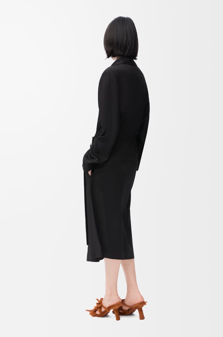 LOEWE Belted dress in stretch viscose Black