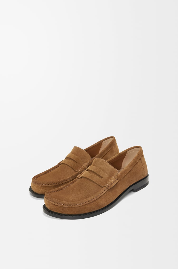 LOEWE Campo loafer in suede calfskin Tabacco