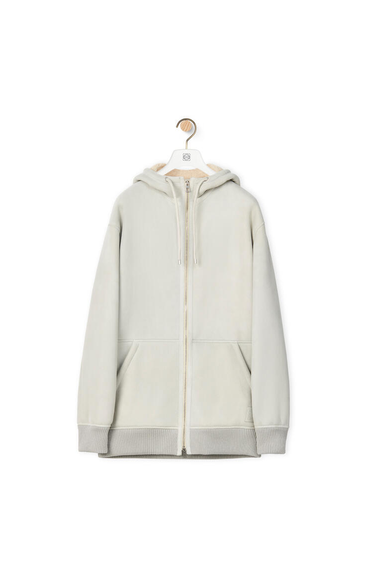 LOEWE Zip-up hoodie shearling Natural/White