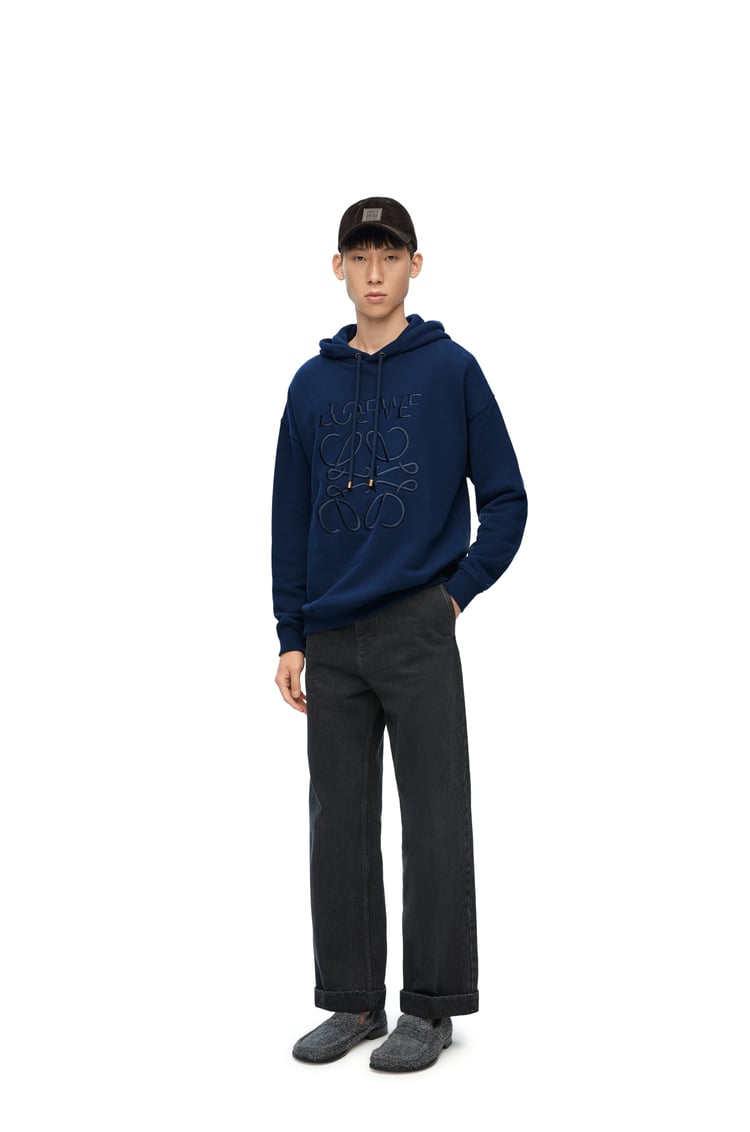 LOEWE Relaxed fit hoodie in cotton Prussian Blue