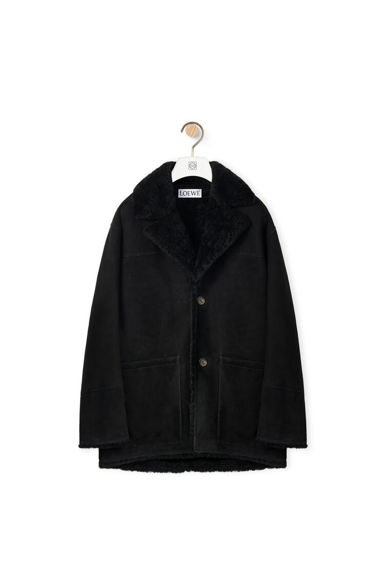 LOEWE Coat in shearling Black