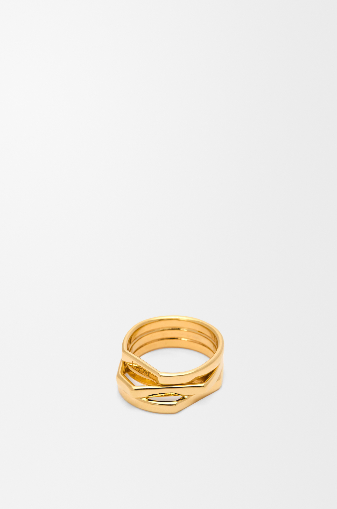 LOEWE Anillo Stacked en plata de ley Dorado
