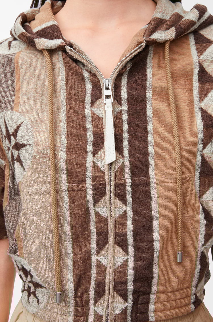 LOEWE Sudadera en jacquard de algodón Beige/Multicolor