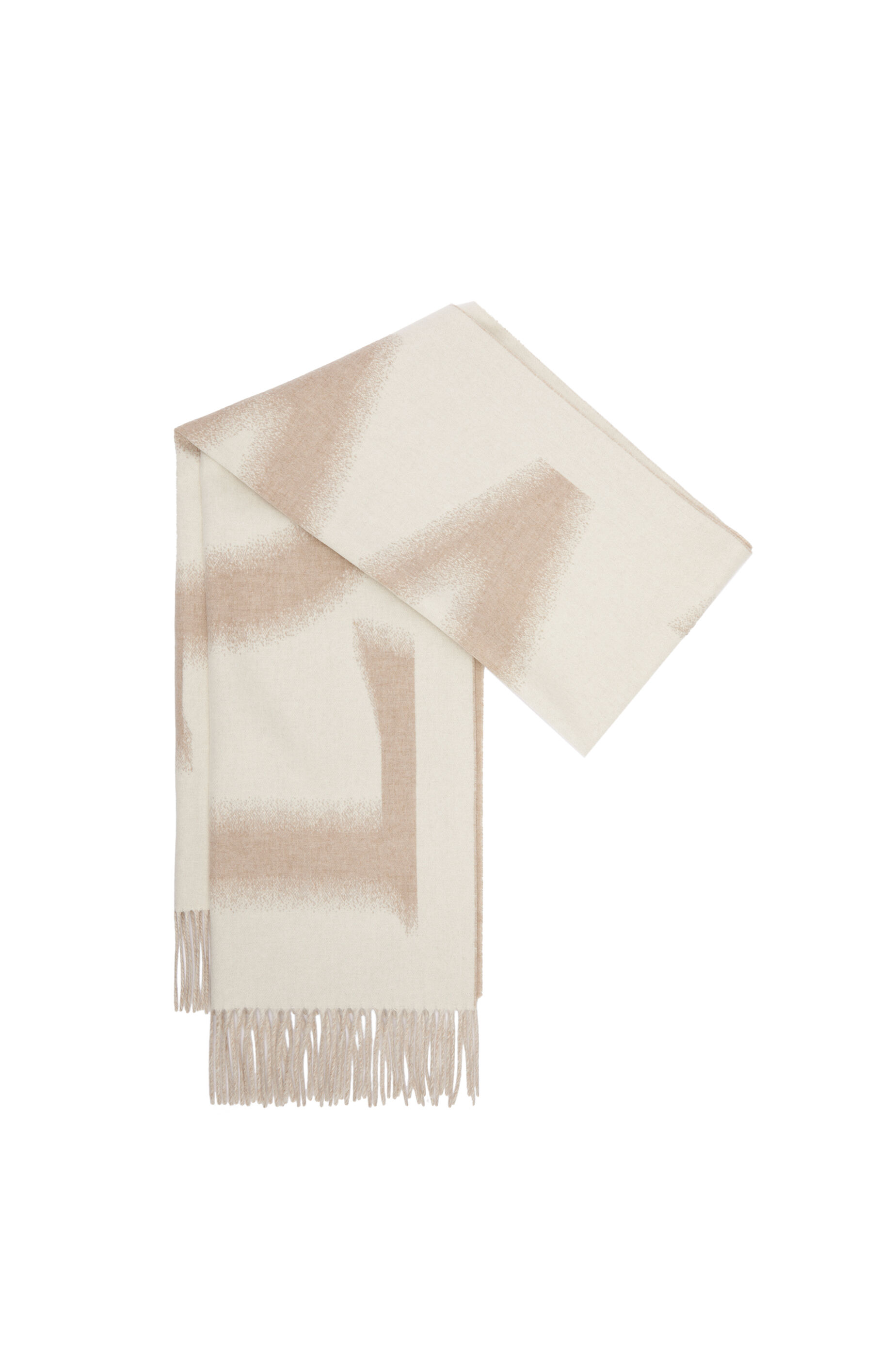 LOEWE scarf in wool and cashmere White Beige LOEWE