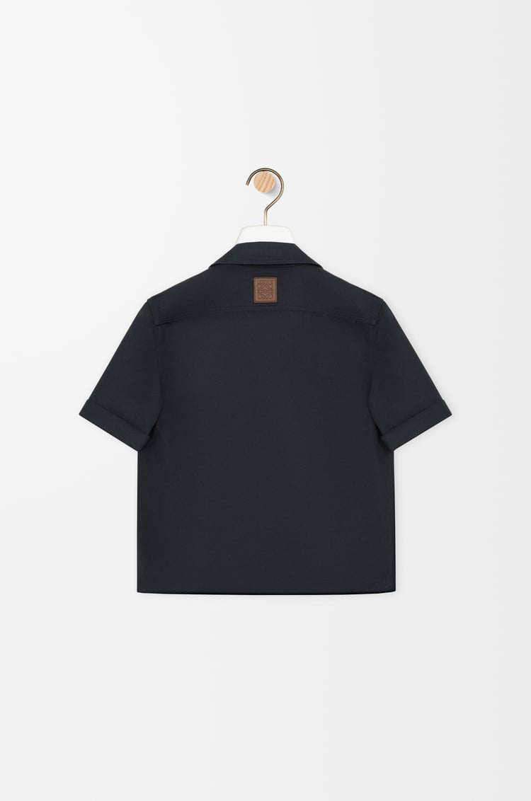 LOEWE Short sleeve shirt in cotton Dark Blue