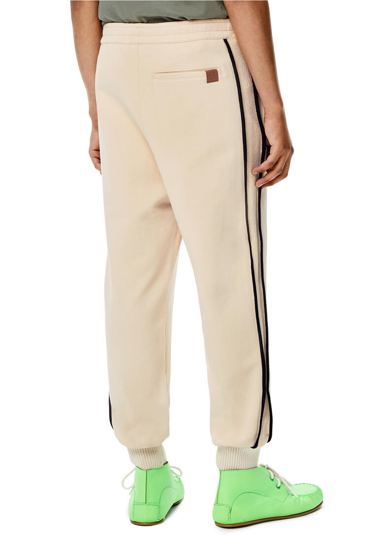 LOEWE Side band jogging trousers in cotton Ecru pdp_rd