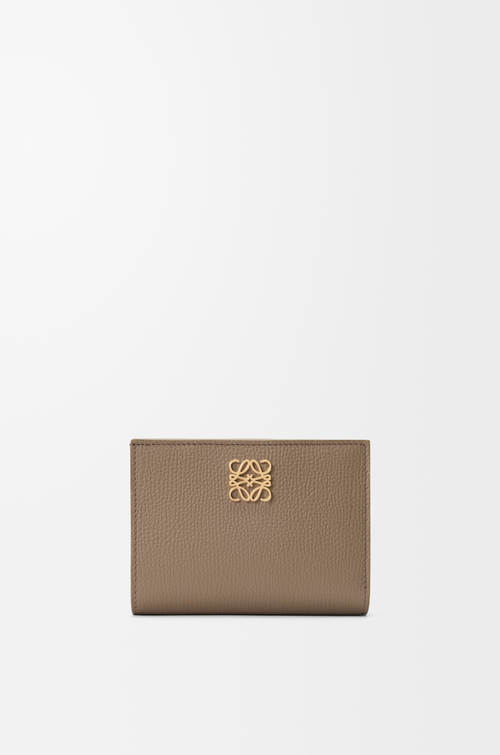 LOEWE Portafoglio compatto Anagram in pelle di vitello martellata Grigio Talpa