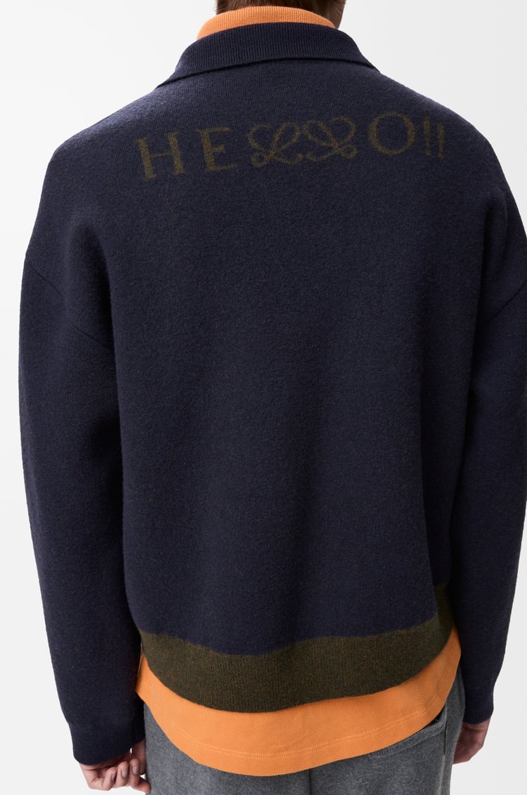LOEWE Polo sweater in wool Navy Blue