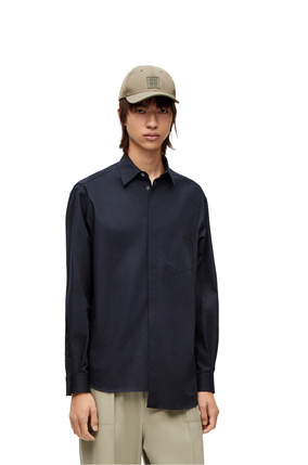 LOEWE Camisa asimétrica en algodón Azul Marino