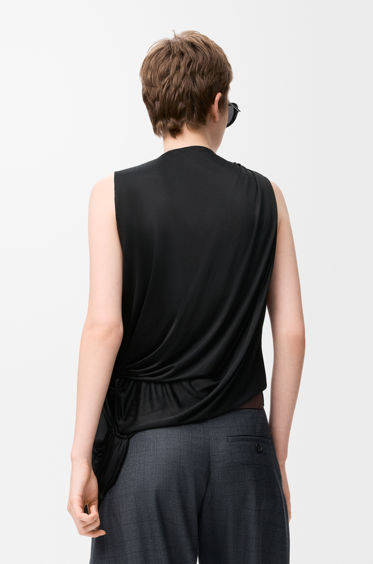 LOEWE Top drapeado en viscosa Negro