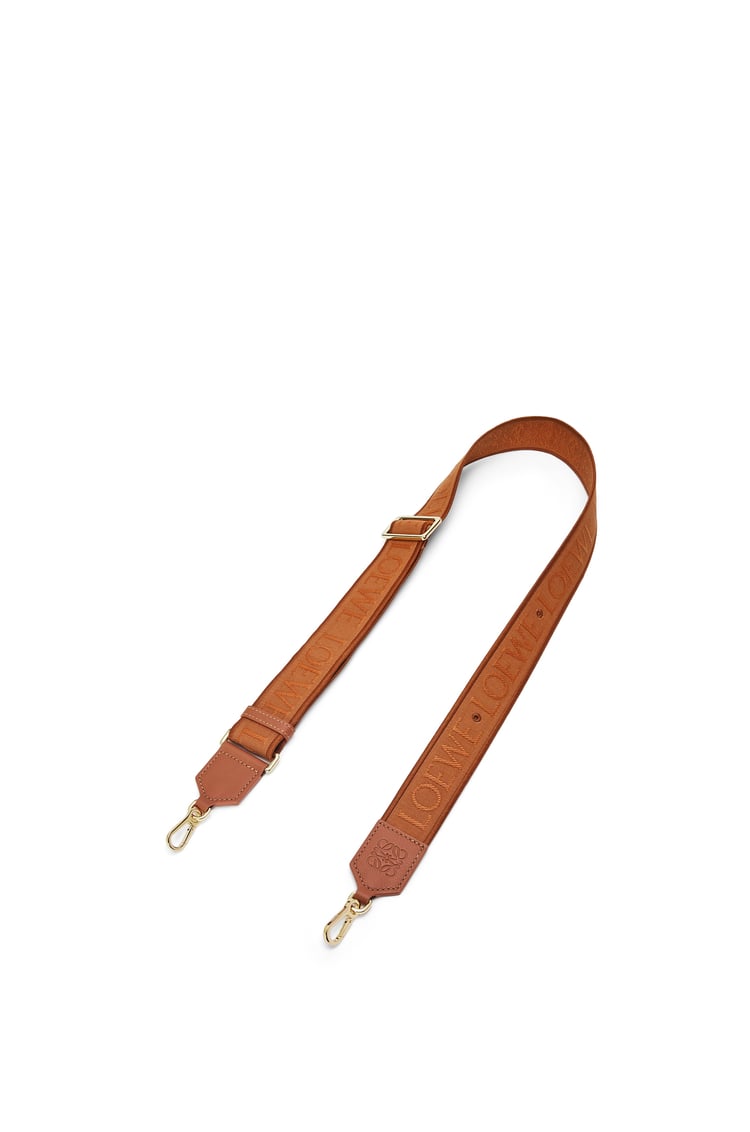 LOEWE Anagram pin strap in jacquard and classic calfskin Tan